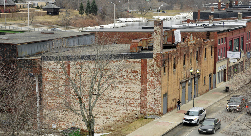 This photo taken in March shows the Colonial Theater, bottom left, and other parts of downtown that could benefit from being added to the National Register of Historic Places.
