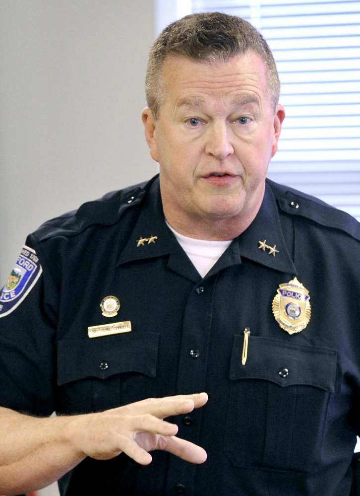 Police Chief Thomas Connolly, seen at the Sanford police station in 2012, said Tuesday in response to six suspected overdoses, "We’ve got to have more low-cost outpatient treatment for these people everywhere, so that if people want to get help, they can get help."