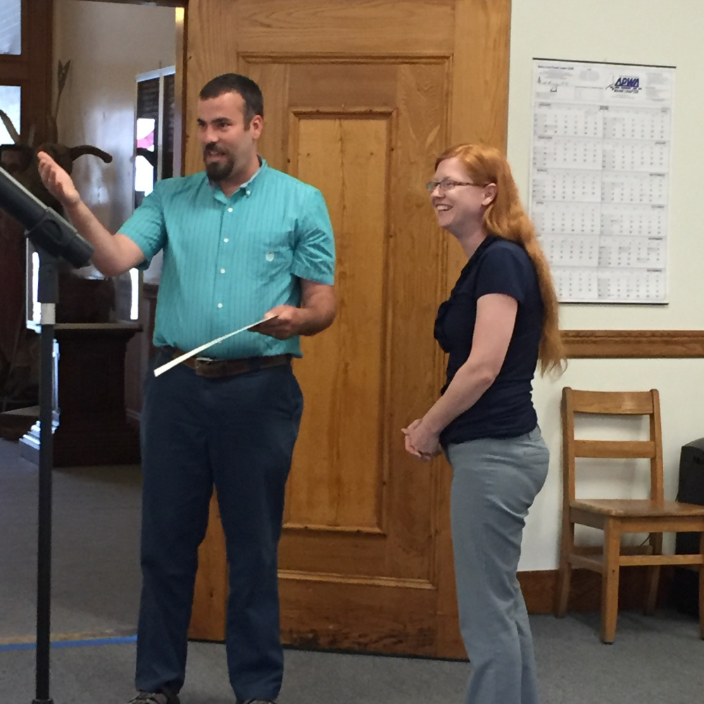 House Majority Leader Jeff McCabe presented Town Manager Christine Almand with a legislative sentiment Tuesday for the town of Skowhegan for receiving the Maine Department of Labor's Safety and Health Award for Public Employers.