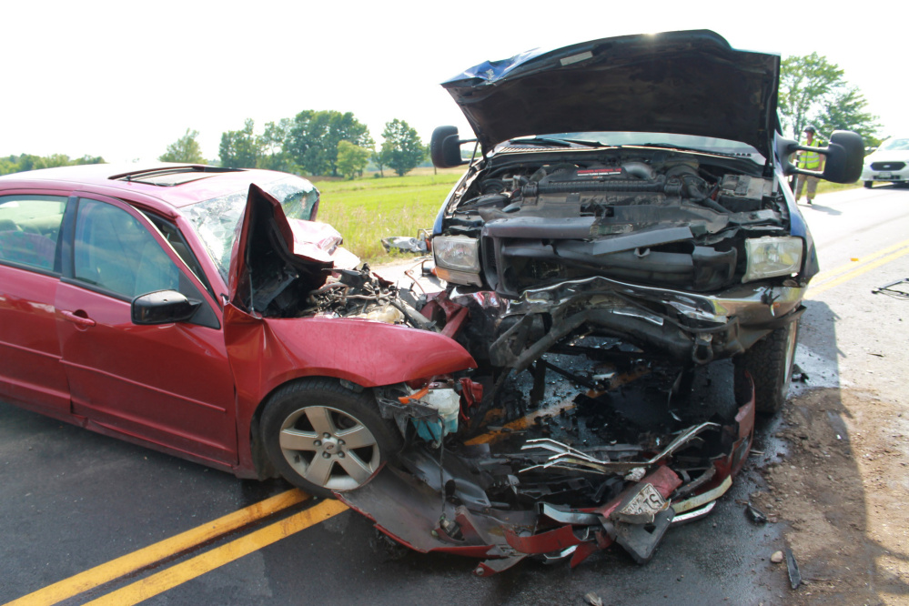 Shannon Kennedy, of Unity, was killed Wednesday when her car collided head-on with a pickup truck on Route 137 in Knox, as seen in this photo provided by Maine State Police.