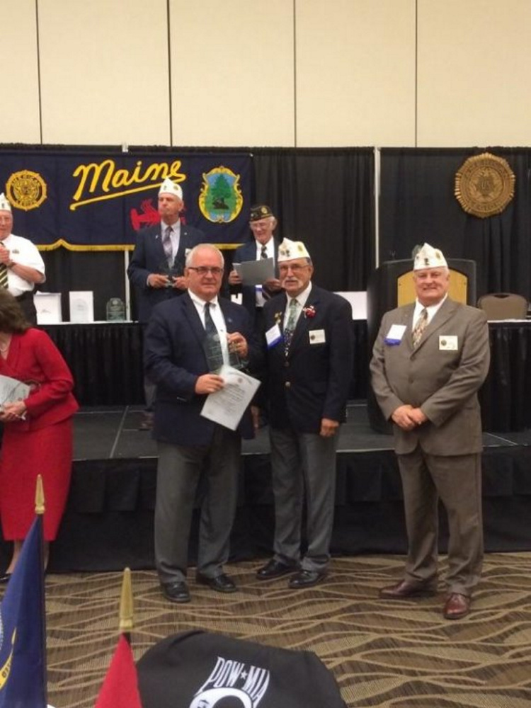 Rep. Stanley Short Jr., D-Pittsfield, was honored June 18 by the American Legion as a Legislator of the Year, according to a news release from the Maine Legislature House of Democractic Office. From left, are Short, Americanism Officer Kirk Thurston and Cmdr. Ronald Rainfrette.