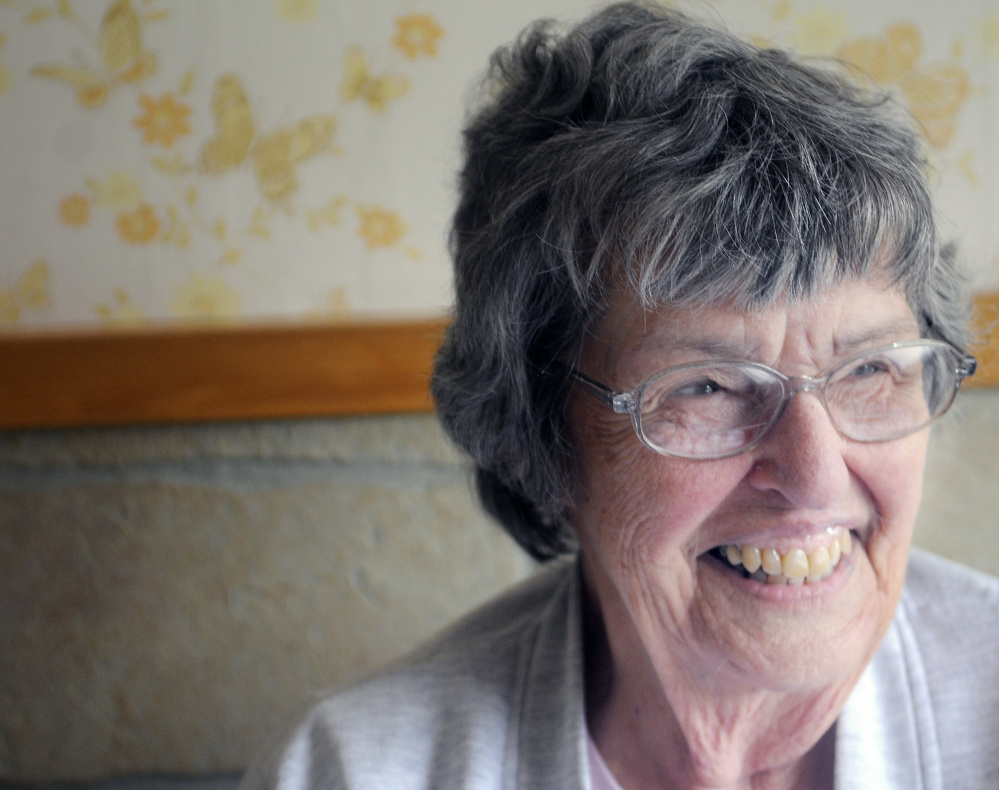 Arden Clement, 86, discusses her father, Albert Walter Wiley, on Monday at her home in Augusta. Clement was 18 when her father died while serving in World War II.