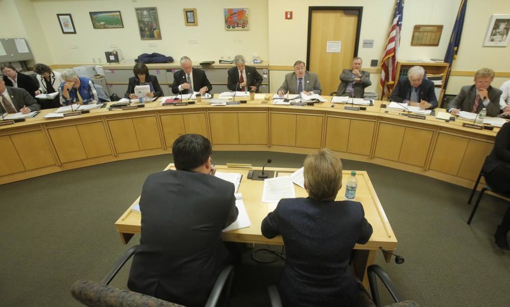 Cynthia Montgomery, then-legal counsel to Gov. Paul LePage, answers questions about an OPEGA report before the Government Oversight Committee at a hearing in Augusta last year. Videos of hearings like this should be archived.