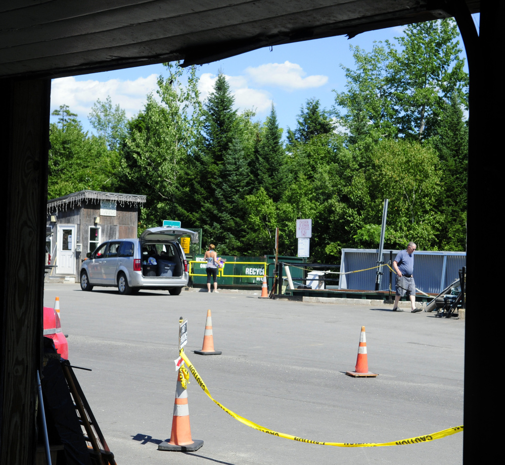 People drop off items Wednesday at the Readfield Transfer Station, where video surveillance cameras will be installed soon.
