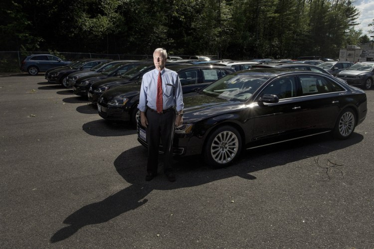 Bill Sowles, owner of Morong Falmouth, has 45 diesel vehicles that he's barred from selling. The owners of 3,630 cars in Maine caught up in Volkswagen's  emissions software scandal will receive payments of at least $5,100 and other perks, but dealer compensation has yet to be worked out. "We're waiting to hear what they will do for us," Sowles said.