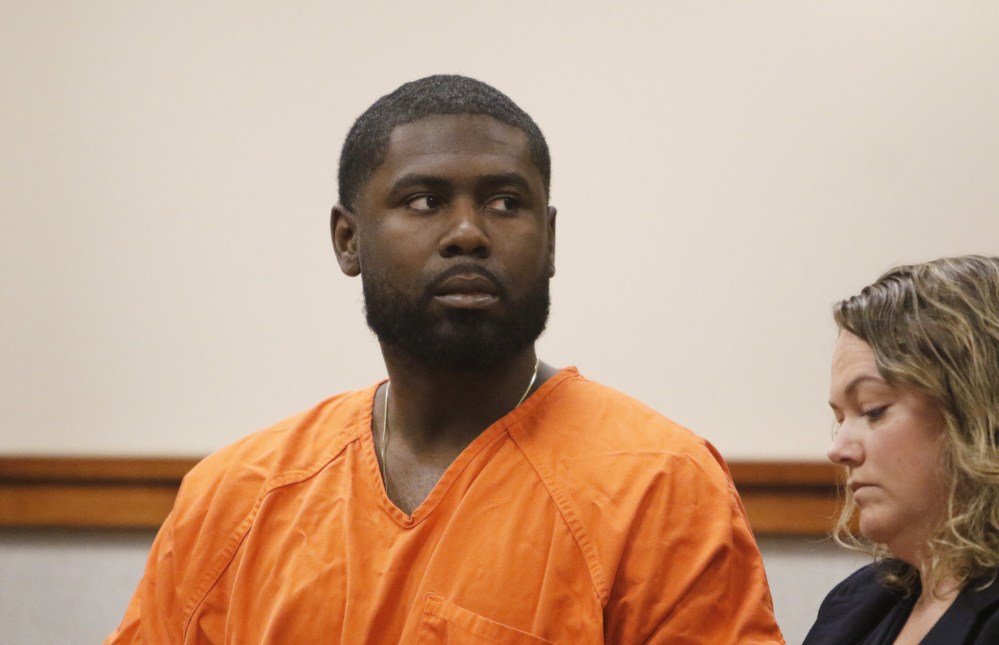 James Jamison of Waterbury, Connecticut, appears in court in Portland on Tuesday to face charges connected with last week's police chase and crash. He also is expected to face felony drug charges in Aroostook County.