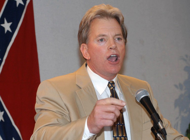 Former Ku Klux Klan leader David Duke speaks to supporters in Kenner, La., in 2004. Duke said he plans to run for U.S. Senate in Louisiana. 
Burt Steel/Associated Press