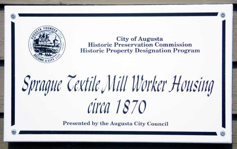A city historical marker on 25 Bond St. in Augusta.
