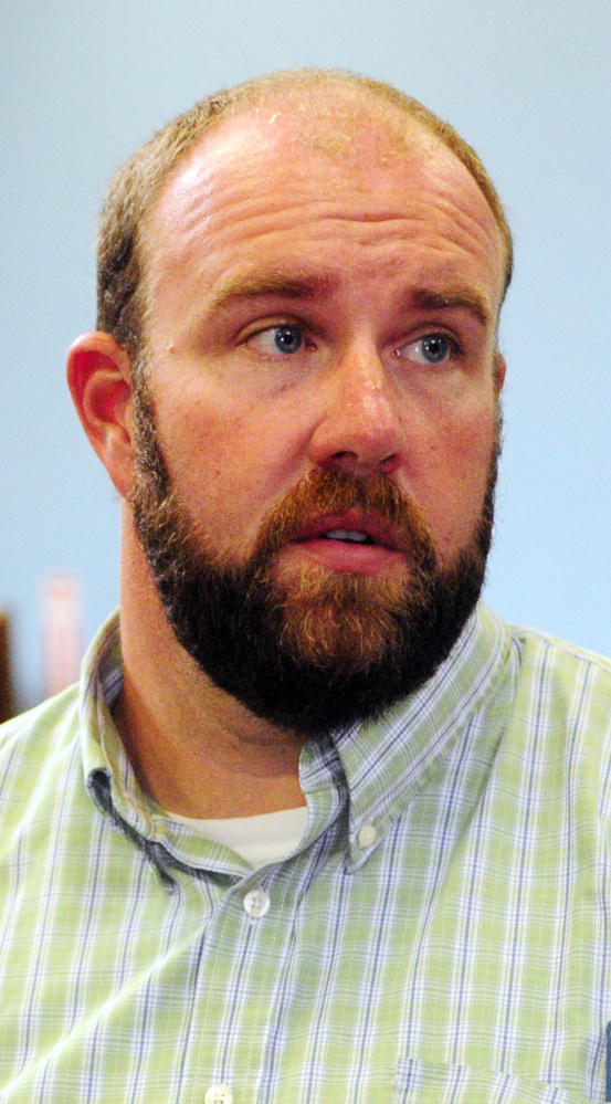 Whitefield Elementary School Principal Josh McNaughton talks about renovation done over summer during an interview on Thursday at the school.