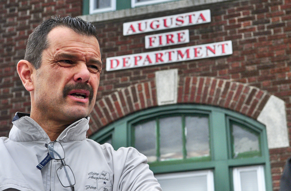 Augusta Fire Chief Roger Audette talks about Hartford Station during an interview in April. The 96-year-old station is on top the Rines Hill above downtown Augusta. The City Council will consider Thursday whether to ask voters for permission to borrow money to expand and renovate the station.