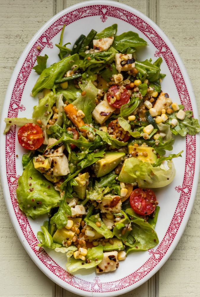 Marinated Corn, Tomato and Halloumi Salad