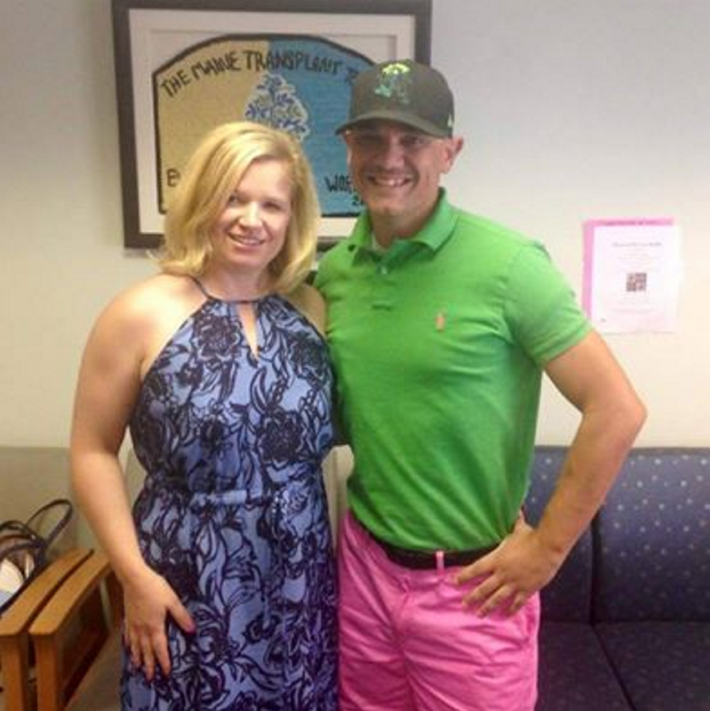 Michael Bowles and Davine Grantz at one of their last pre-operation appointments at Maine Medical Center before the Aug. 9 transplant surgery.