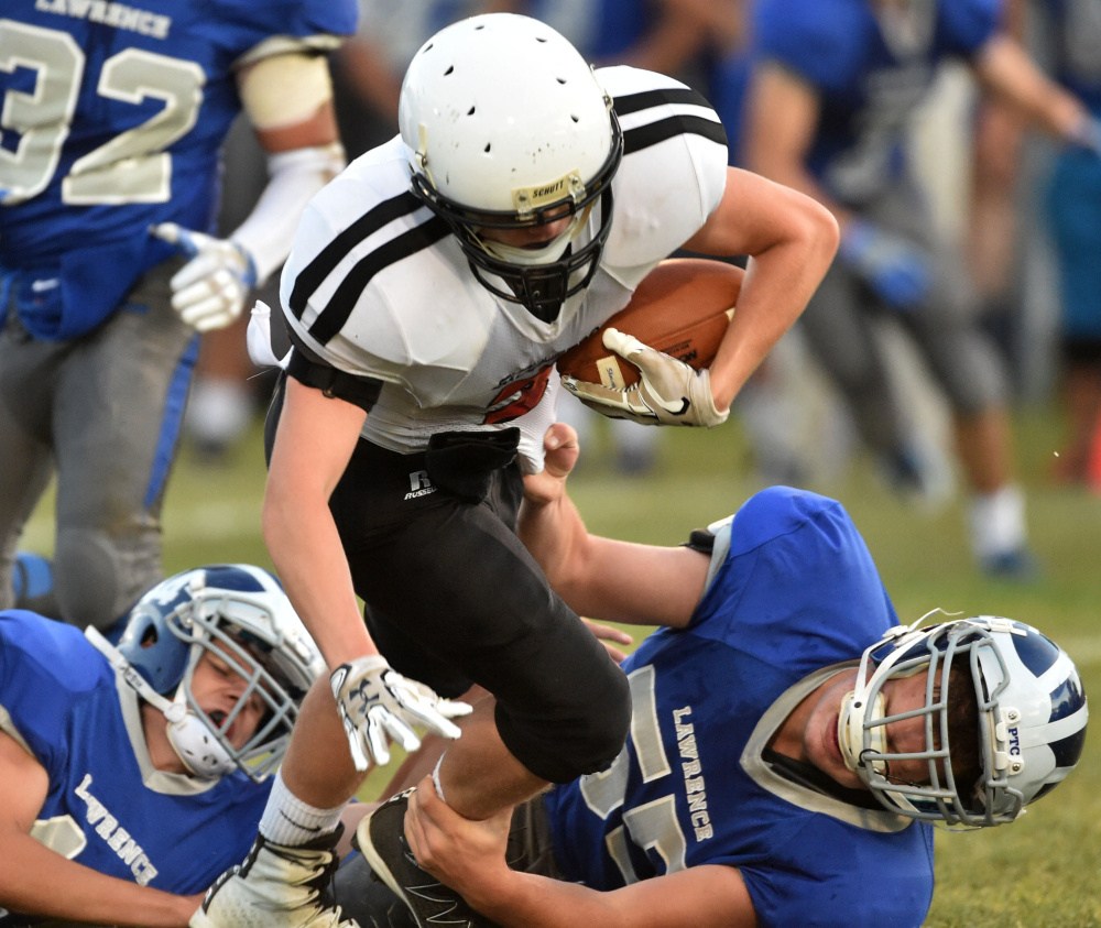 Skowhegan running back John Blodgett was lost with a shoulder injury in the first quarter Friday night.