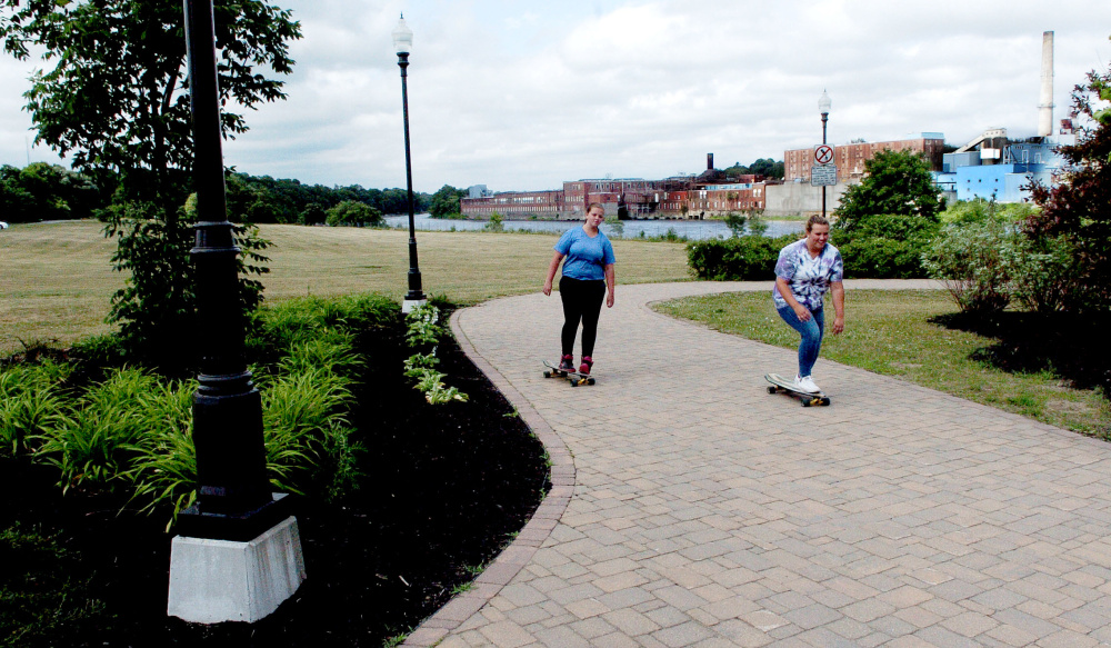 Head of Falls near the Kennebec River in Waterville, seen here on June 28, is the site of a proposed $500,000 project that would involve a walkway along the river with a railing, a 900-foot-long concrete surface, landscaping and lighting.