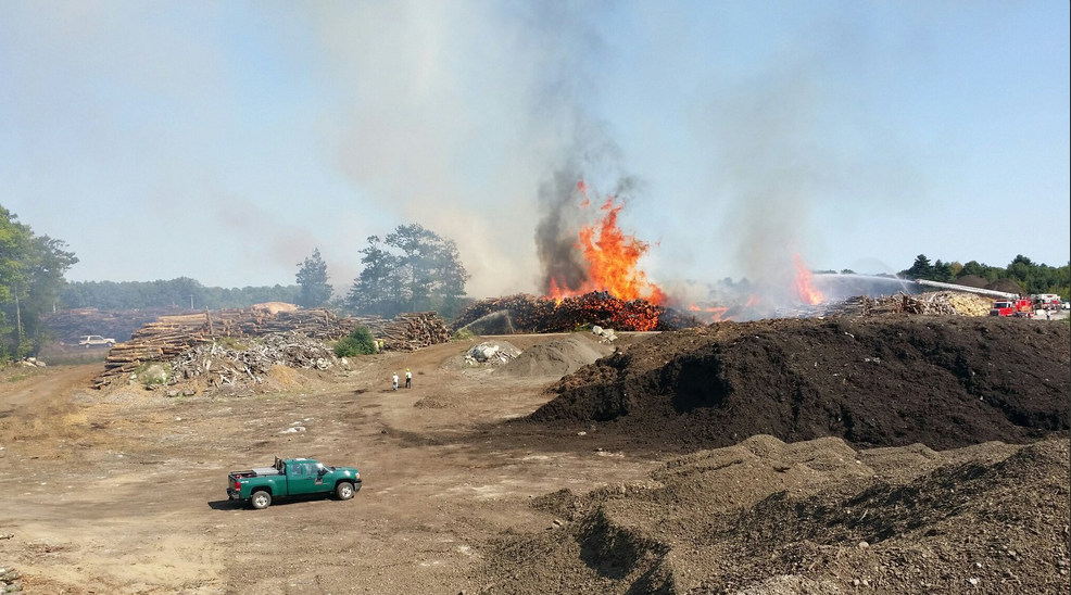 Maine Forest Rangers assist firefighters at Oldcastle Lawn and Garden in Poland on Sunday.
Courtesy of Maine Forest Rangers