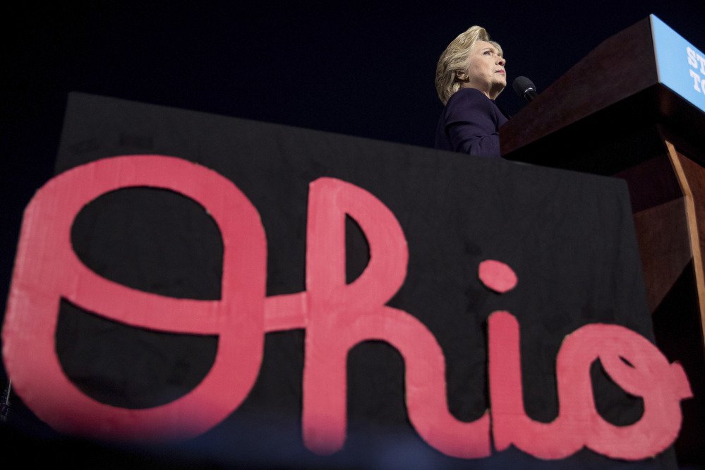 Hillary Clinton in Columbus, Ohio, Monday. WikiLeaks released emails showing a power struggle between Clinton's daughter, Chelsea, and an aide who worked for the family's charity.