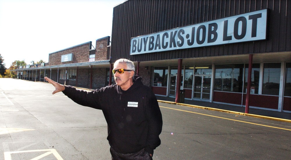 Developer Dana Cassidy speaks on Wednesday about plans to revitalize the Skowhegan Village Plaza.