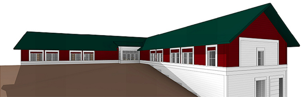 The rear view of the new psychiatric facility proposed to be built near the Riverview Psychiatric Center campus in Augusta.