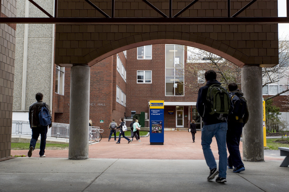 The University of Southern Maine, above, has been hard hit by recent cuts made by the UMaine System in an effort to close a budget deficit. Now we're learning more about a new center that would house combined graduate programs currently operating at USM and the University of Maine.