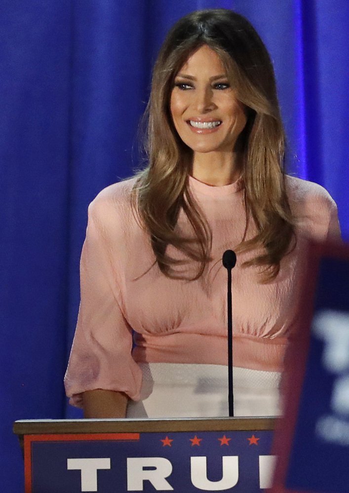 Melania Trump speaks at the Main Line Sports Center in Berwyn, Pa., on Thursday.