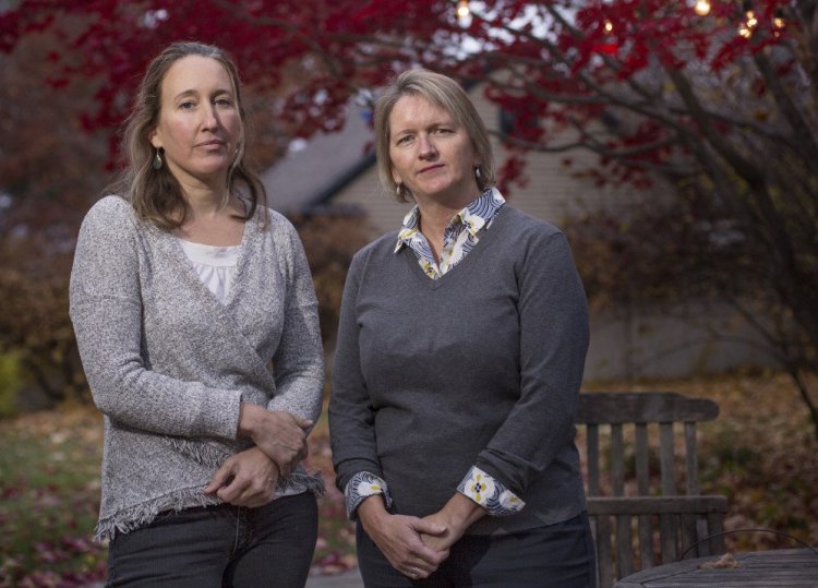 Genevieve Morgan, left, and Kristen Farnham are two of the lead organizers of a women's march on Washington planned for the day after the presidential inauguration.