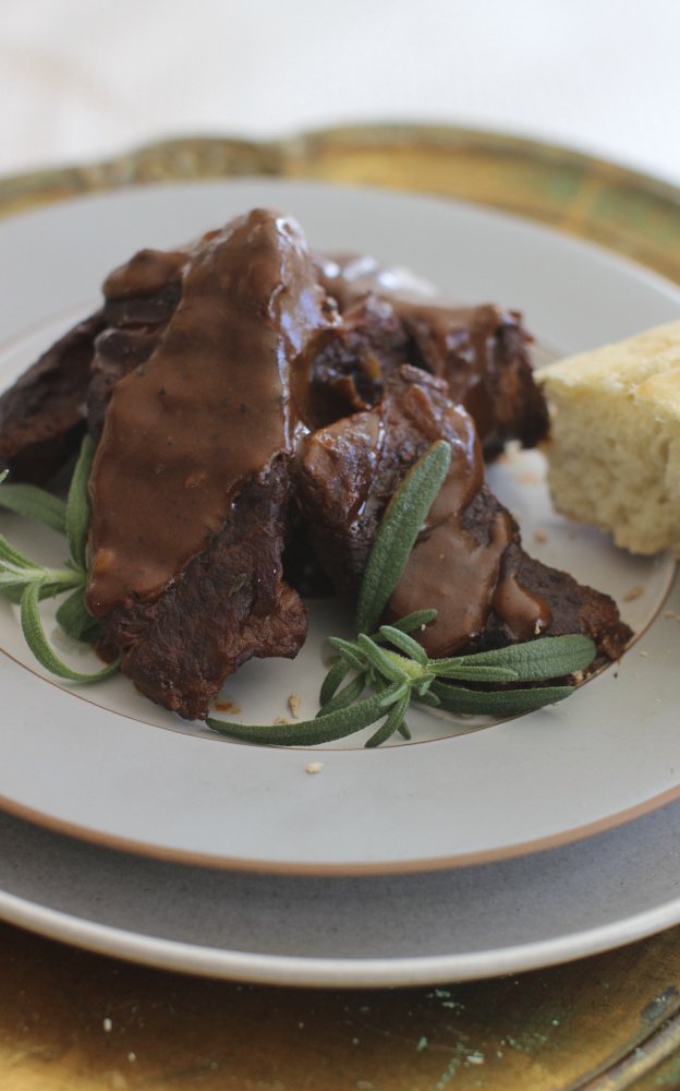 Red wine-braised beef short ribs.