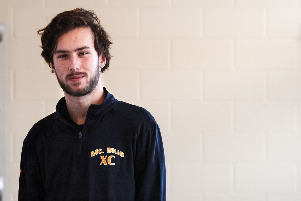 Staff photo by David Leaming 
 Mt. Blue's Tucker Barber is the Morning Sentinel Boys Cross Country Runner of the Year.