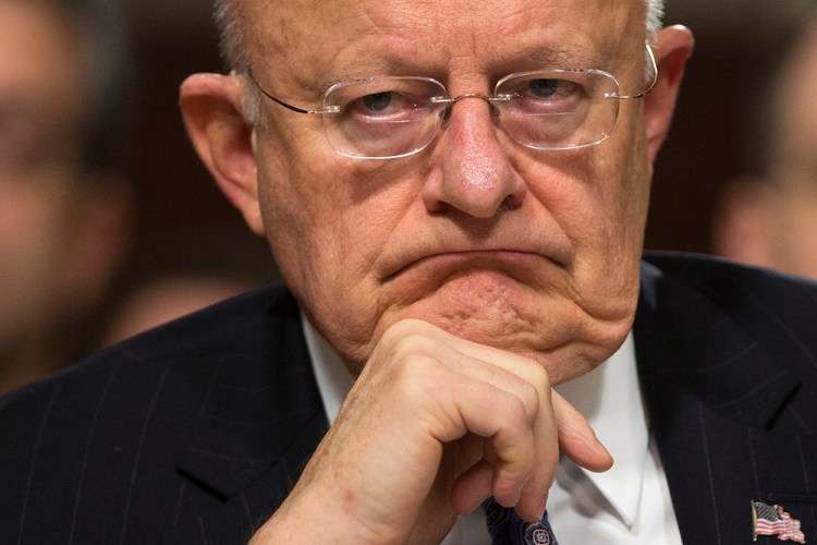 Director of National Intelligence James Clapper listens during an intelligence hearing on Capitol Hill on Feb. 9, 2016. <em>Associated Press/Evan Vucci</em>