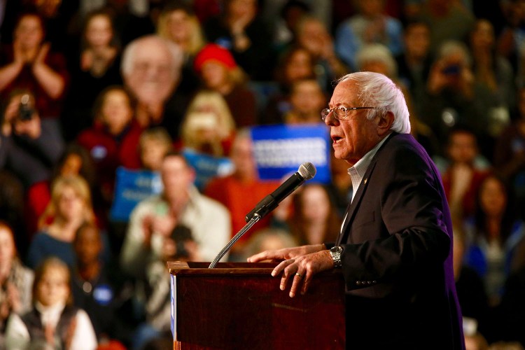 Bernie Sanders' campaign appearance Tuesday for Hillary Clinton drew more than 1,000 people to the Deering High School gym in Portland.
Ben McCanna/Staff Photographer