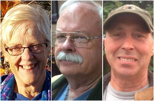 Joann Austin, left, Neil Farrington, center, Jeffrey LaVerdiere, right