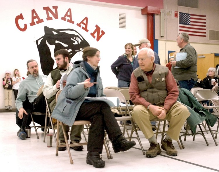 Bill Townsend, seen at a Canaan town meeting, was a common face at legislative hearings and public meetings.
File photo/Jeff Pouland