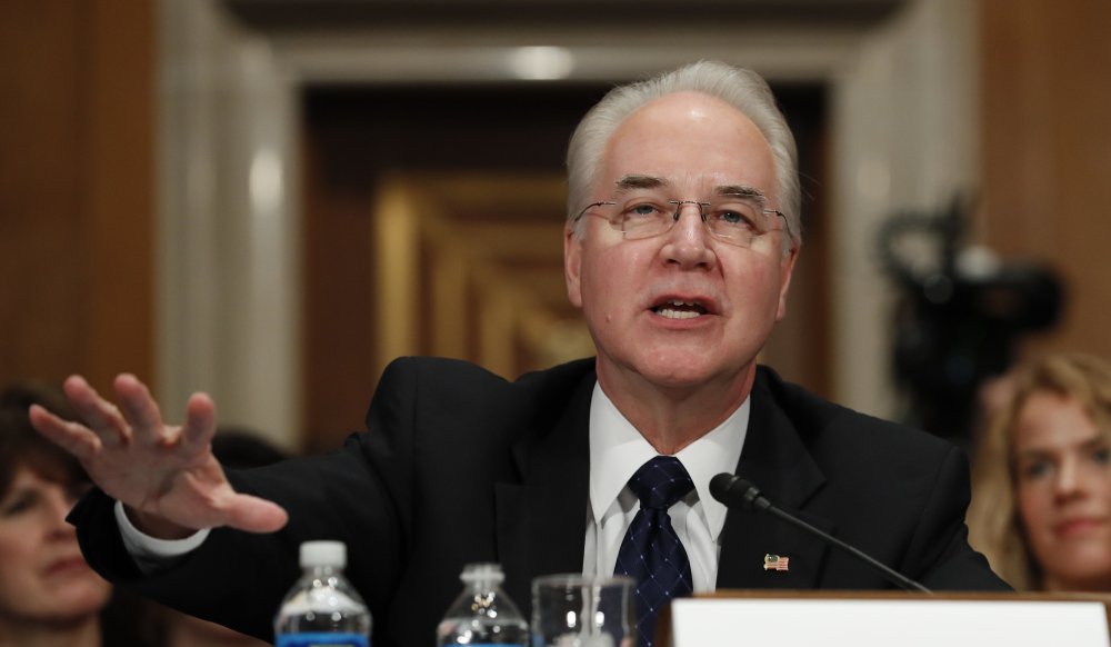 Health and Human Services Secretary-designate, Rep. Tom Price, R-Ga., testifies Wednesday in Washington.
Associated Press/
Carolyn Kaster