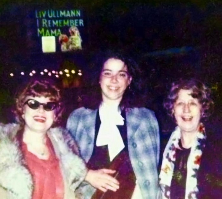 Amy Calder, center, poses for a picture in April 1979 on 44th Street in New York City with actresses Louise Kirtland, left, and Anita Webb.