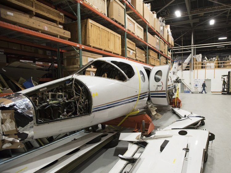 The warehouse at C&L Aviation in Bangor houses aviation and aerospace parts from floor to ceiling. Aviation parts have become Maine's number two export.