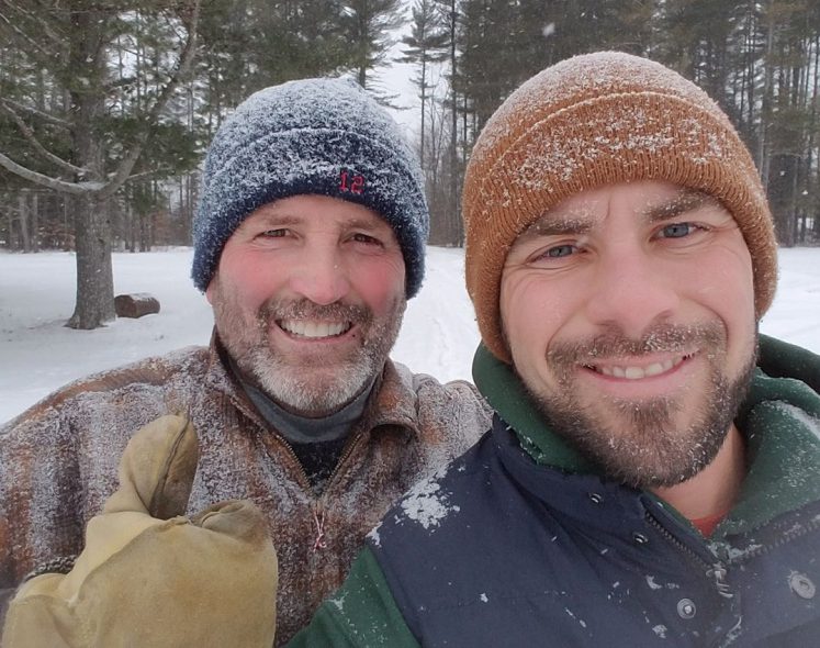 Dickie Browne, left, with his son Taylor Browne. Dickie Browne was tied up and held at gunpoint Saturday after a burglar ransacked the man's house in Vassalboro, according to his son.