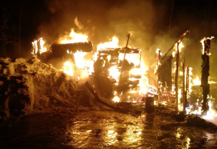 A house is destroyed by fire early Friday morning on Springer Road in St. Albans.