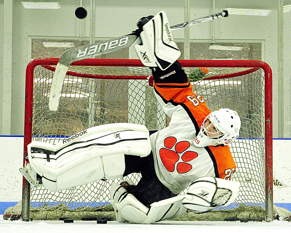 Goalie Michael Poirier and the Gardiner hockey hockey team will enter the B South playoffs as the No. 1 seed