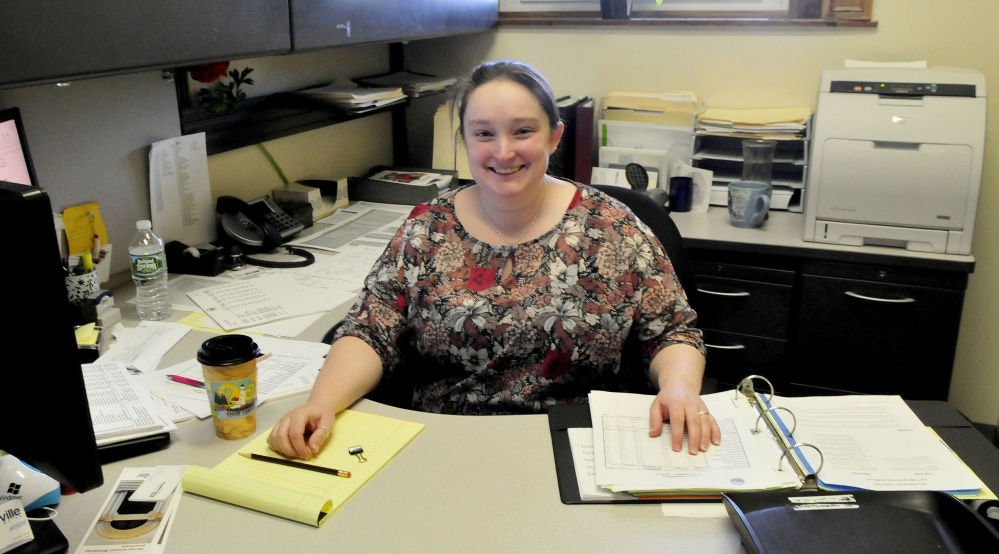 Heather Rowden, Waterville's new finance director, sits in her office Tuesday in Waterville City Hall.