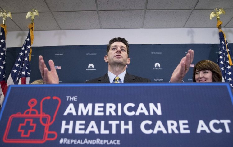 House Speaker Paul Ryan speaks at a news conference Wednesday after a Republican conference at the Capitol. Ryan would not commit to bringing the measure to the House floor next week.