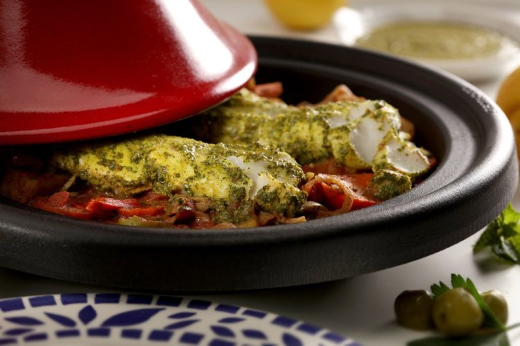 Preserved lemon is an excellent addition to this fish stew with Moroccan flavors, though the stew still tastes great without it.