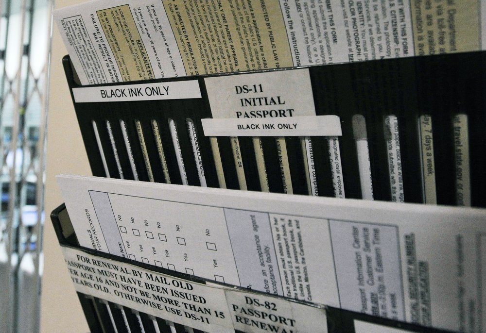 Passport and renewal forms are offered at the Portland post office. The U.S. State Department announced Wednesday that the processing time for a routine passport now takes six to eight weeks, up from four to six.