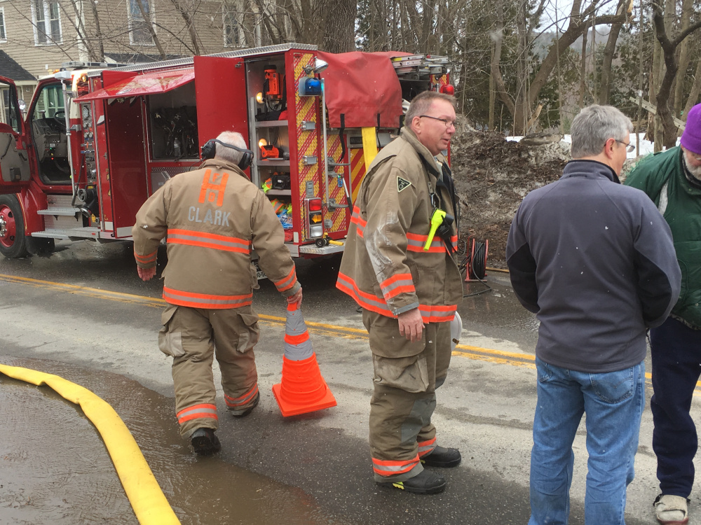 Several fire departments were called to a home at 21 Academy St. in Hallowell on Thursday morning because of a fire in the basement.