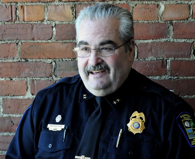 Skowhegan Police Chief Don Bolduc reflects on his time serving Skowhegan on Monday. Bolduc is returning to Millinocket in April.