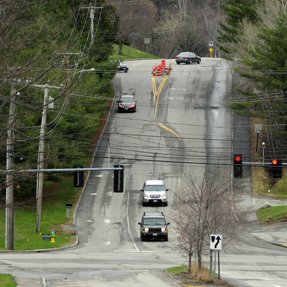 This Friday photo shows the section of Townsend Road between Marketplace and Civic Center drives in Augusta that will be closed beginning Monday morning.