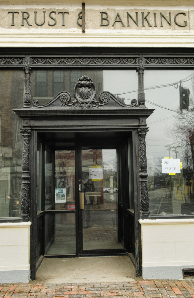 This Friday photo shows 192 Water St. in Gardiner where the former bank building is being converted into a Domino's Pizza.