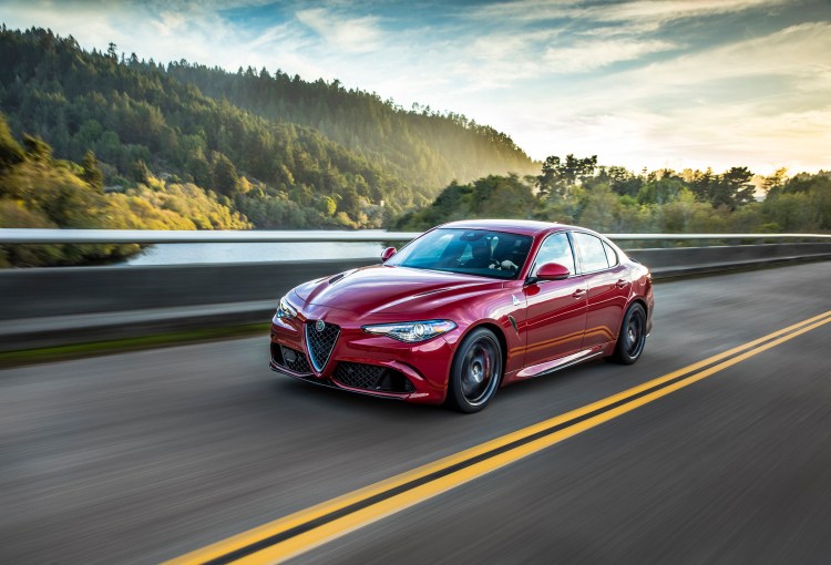 The 2017 Alfa Romeo Giulia Quadrifoglio is Alfa Romeo's first mainstream sedan offered in the U.S. market since the 1995 164.