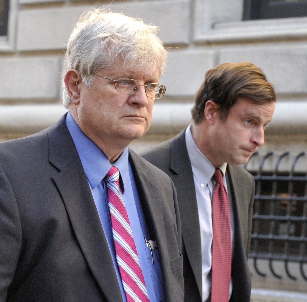 Dr. Joel Sabean and one of his attorneys, Albert C. Frawley, leave the federal courthouse in Portland following Sabean's conviction Nov. 18.