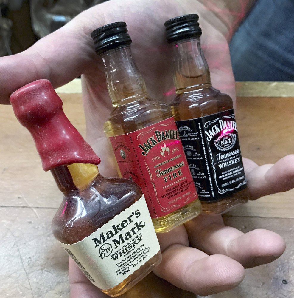 Popular miniature bottles of liquor are piling up on Maine roadsides.