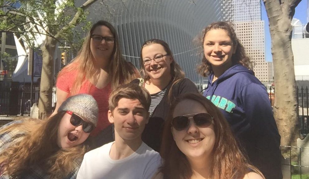 Forest Hills drama students in front, from left, are Kaitlyn Sylvester, Ian West and Dakota Fox. In back, from left, are Daphne Haggan, advisor Kimberly Danforth and Hannah Harmon.