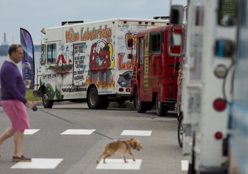 Food trucks, shown here in 2016 at Fort Allen Park in Portland, will pull into Gardiner's Waterfront Park Saturday for a Food Truck Festival.